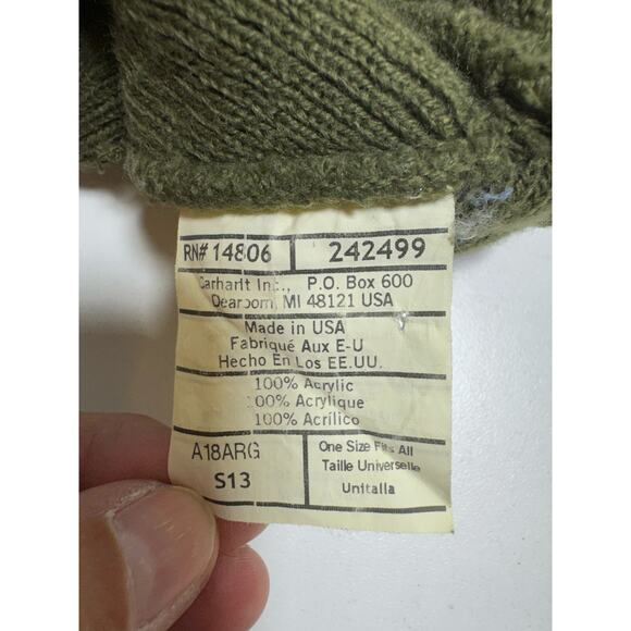 Carhartt Beanie Cap Green 242499 One Size Fits All Made In USA Outdoor Hat - Picture 3 of 5